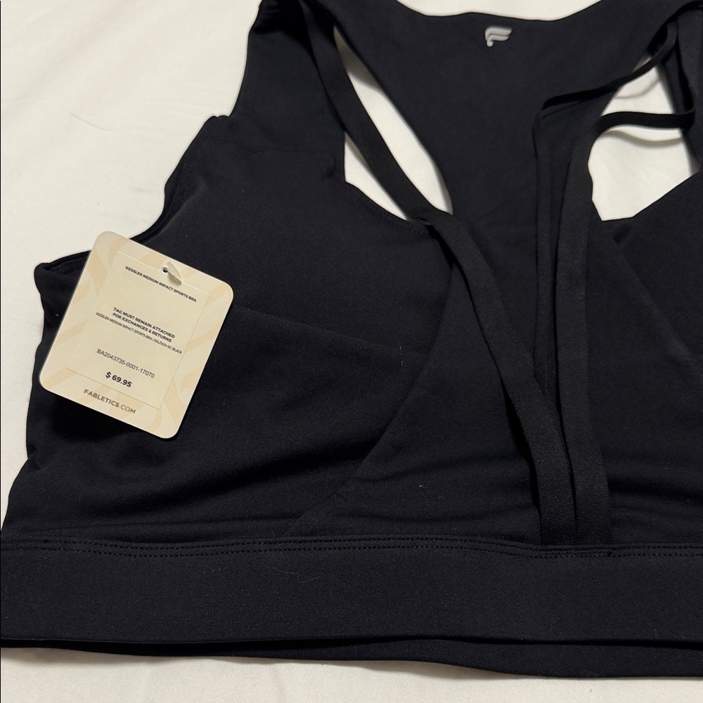 Fabletics Black Racerback Sports Bra - Picture 3 of 3